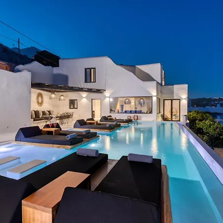 Villa Exquisite Mykonos Hephaestus I 5 Bedroom Infinity Pool Outdoor Jacuzzi Psarou Psarrou