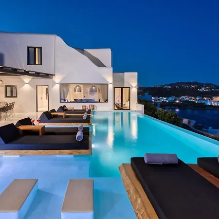Villa Exquisite Mykonos Hephaestus I 5 Bedroom Infinity Pool Outdoor Jacuzzi Psarou