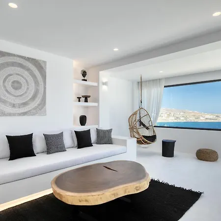 Exquisite Mykonos Hephaestus I 5 Bedroom Infinity Pool Outdoor Jacuzzi Psarou וילה